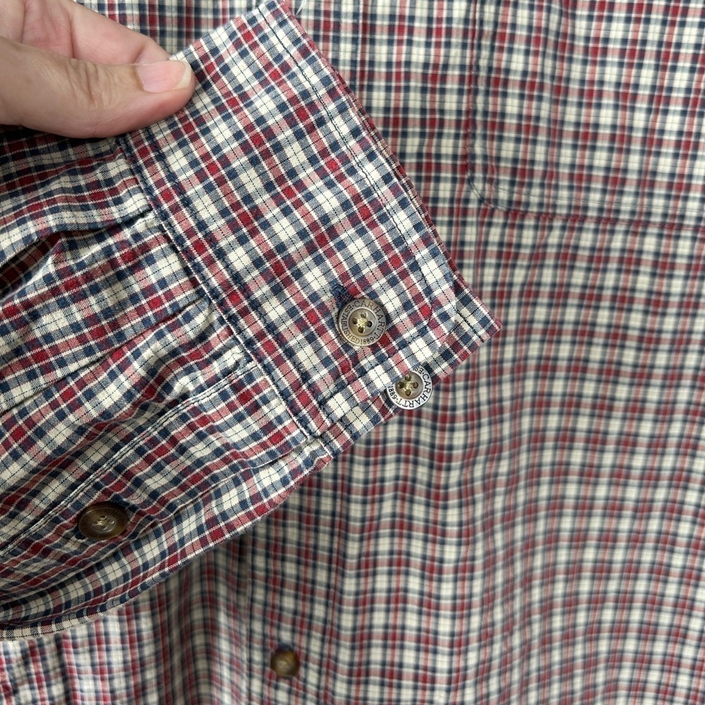 Carhartt plaid button down long sleeve shirt, XL, cotton, soft Work Shirt - Picture 5 of 7